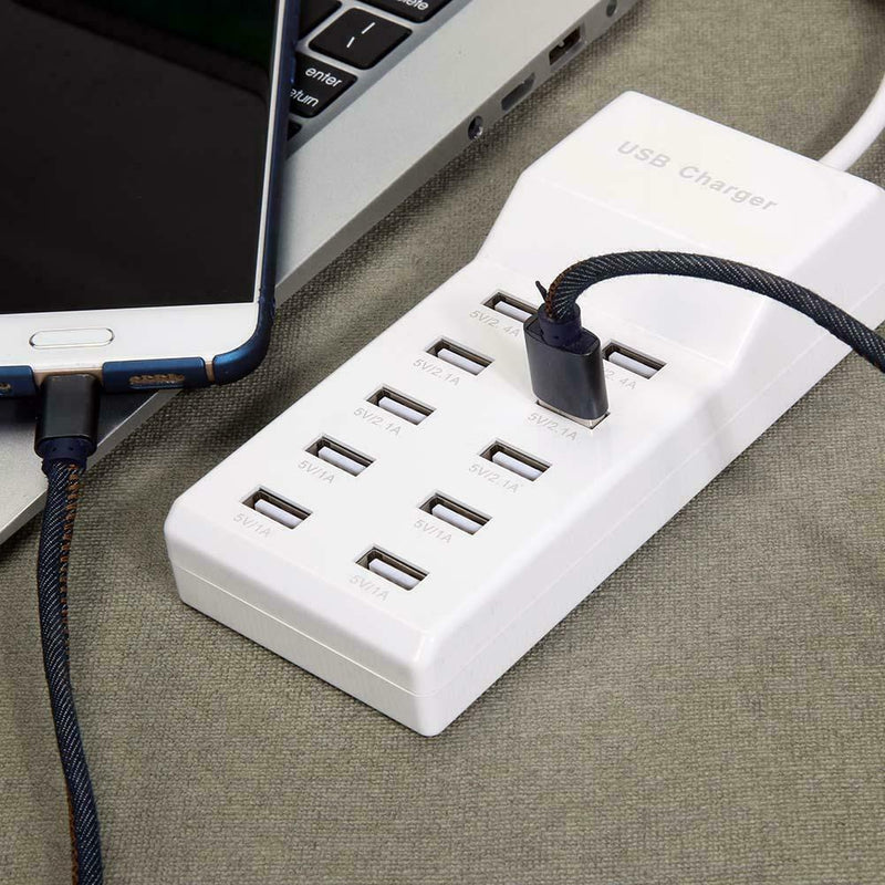10Port Fast USB Charging Power with Adapter Wall Travel Desktop Charger Hub A
