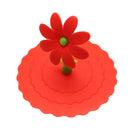 Sunflower Dustproof Reusable Silicone Cup Lid Insulation Cup Cover (Red) A