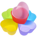 6PCS Silicone Mold Heart Cupcake Muffin Baking NonsticHeat Resistant Reusab_