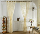 Beige Jacquard Big Flower Eyelet Curtain Sheer Living Room Valance 1x2.5M