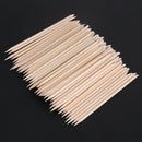 100pcs Nail Art Orange Wood Stick Cuticle Pusher Remover for Manicures