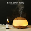 300Ml Ultrasonic Air Humidifier Aroma Essential Oil Diffuser With Wood Grai
