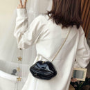 Lips Women PVC Handbags Chain Messenger Bags Shoulder Party Clutch (Black) SN9F