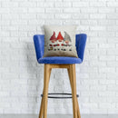 Retro Christmas Print Pillow Case Linen Pillowslip Sofa Cushions Cover (A)