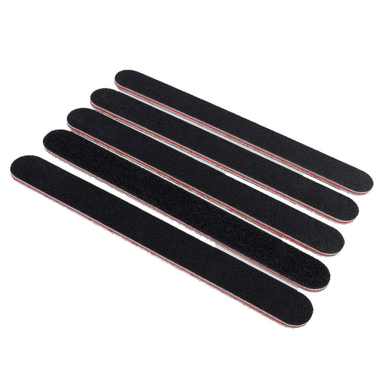 5x Double Sided 100/180 Grit Nail Files Emery Board Straight Curved Manicure
