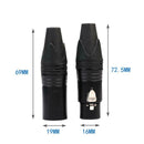 1 Pair XLR 3Pin Male Female DIY Audio Cable Connectors Solder Plug (Black) A