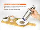 2 PCS Electric Pepper Mill Gravity Salt and Pepper Grinder Set with Metal S