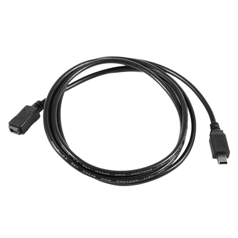 1.5m Mini USB B 5pin Male To Female Extension Cable Cord Adapter Black