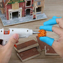 Anti-slip Hot Glue Gun Finger Caps Silicone Finger Cover Sleeve (Blue 5pcs)