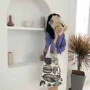 Chic Large Capacity Three-Grid Shoulder Bag Basic Simple Summer Printed Can