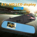 3.5 inch 1080P Car DVR Rear View Mirror 100 Degree Dash Cam (w/ TF Card)