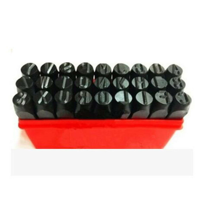 Alphabet Stamps Craft Set Letters Punch Steel Metal Leather Tool Case 8mm