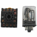JQX-10F-3Z DC 12V Coil Voltage 3PDT Power Relay 10A w Socket,Black&Clear