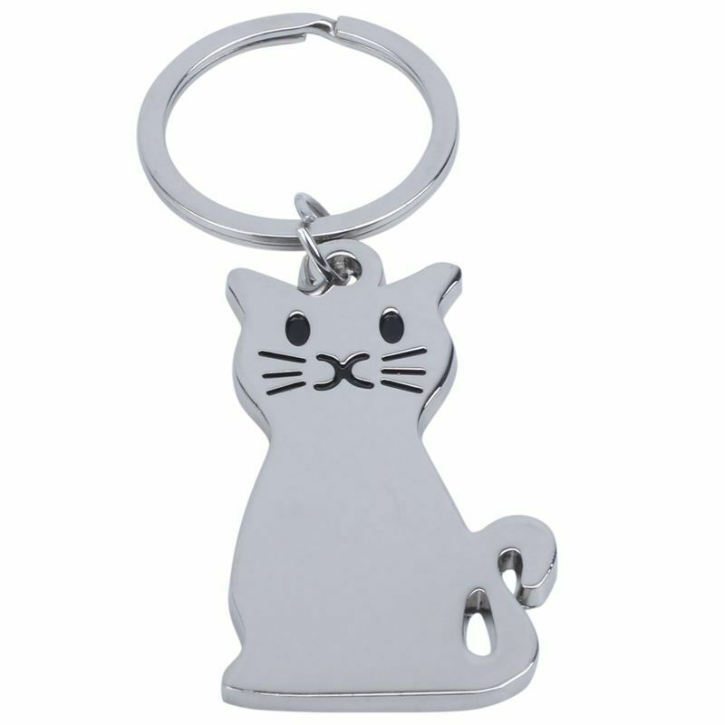 1 Piece Personalized Metal Cat Key Chain ,Key Ring