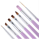7x Acrylic Nail Art Pen Tips UV Builder Gel Painting Brush Manicure Set Hot UHD