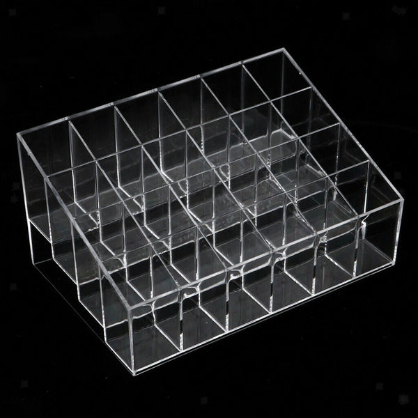 Clear Acrylic Cosmetic Makeup 24 Slot Lipstick Rack Holder Stand Organizer