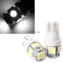SN9F 2PCS T10 5050 5SMD LED White Light Car Side Wedge Tail Light Lamp Bright