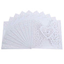 10Pcs Romantic Wedding Card Invitation Delicate Carved Heart Decorations