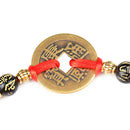 Chinese Feng Shui I Ching Ancient Coin Red String Attract Lucky Wealth Brace Hn