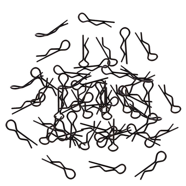 50 Pieces Body Clips Bent Springy R Pins Replacement for 1/10,1/12,1/16 Scale RC