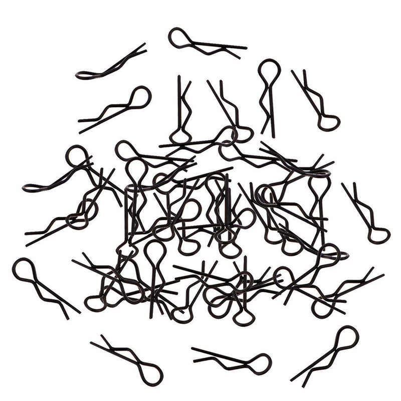 50 Pieces Body Clips Bent Springy R Pins Replacement for 1/10,1/12,1/16 Scale RC