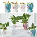 4pcs Lovely Girl Flower Pot Office Indoor Cactus Succulent Planter Pen Holder