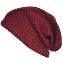 Mens Slouchy Long Beanie Knit Cap for Summer Winter Oversize Jujube red L8N9