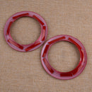 2X Red ABS Front Bumper Fog Light Ring Cover Trim Fit For Jeep Renegade 2019+