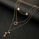 Unisex Necklace Multi-layer Cross Love Pendant Choker Punk Street Jewelry