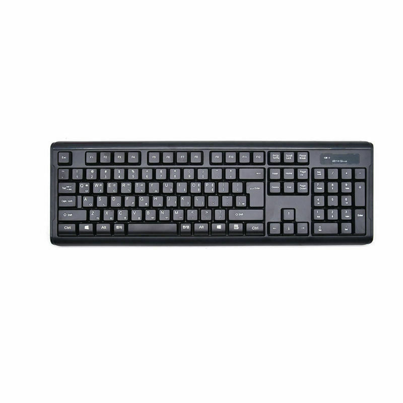 Sunrose Wireless Korean Keyboard Mouse Suit 104 Keys Keyboard+ Mouse Set Ho