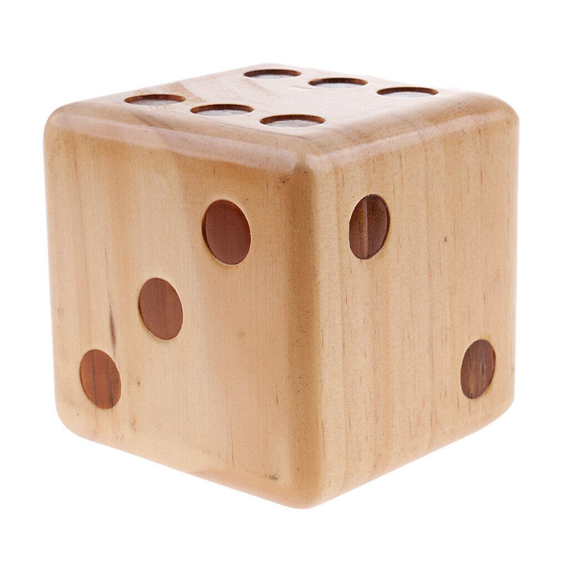 Jumbo Outdoor Camping Wood Dice - 6 Sided Big Dice 3.5'' - Family Activity Party