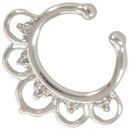 Non Piercing Flower Petal Fan SEPTUM Nose Clip-On Hanger RINGS Stud Color:S U4N8
