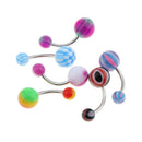 30Pcs Acrylic Ball Body Piercing Jewelry Button Belly Navel Ring Stud Bar