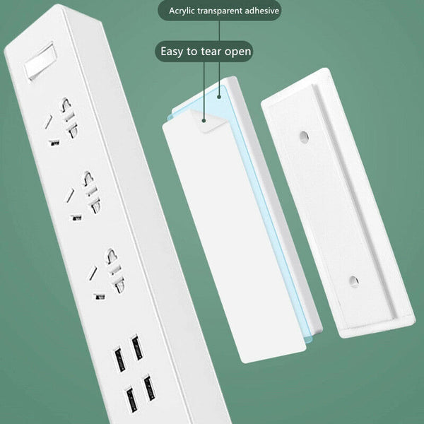 Self-Adhesive Power Strip Holder Fixator-Wall-Mounted Socket Cable OZ