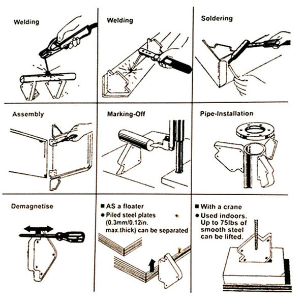 Without Switch Welding Magnet Fixer Angle Degrees Magnetic Strong Control