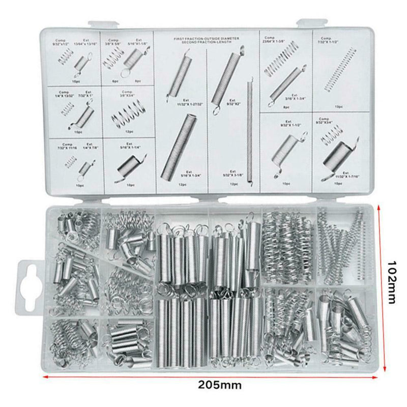 200pcs Zinc Plated Compression Extension Springs for Repairs Tension Spring