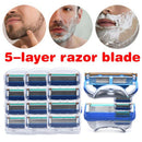 4X 5 Layers Men Razor Blades Shaving Cassettes Facial Care Men Shaving Blades OZ