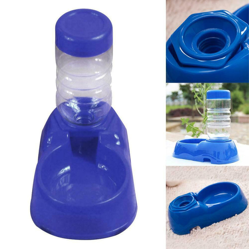 Pet Dog Puppy Cat Automatic Water Dispenser Food Dish Bowl Feeder Blue