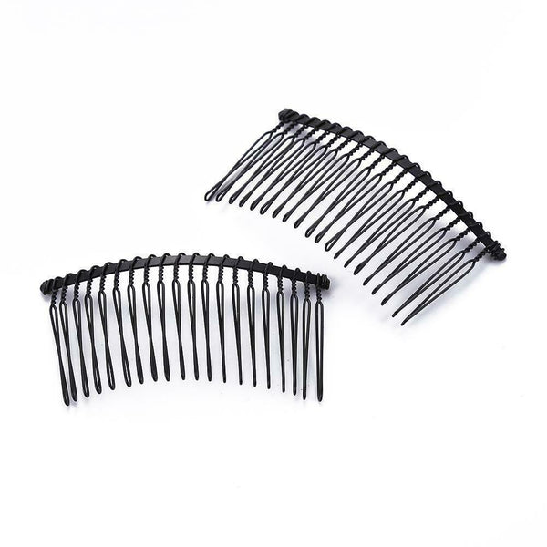 5pcs Fork Comb Fine Tooth Wedding Decoration Bride Hair Accessory (Black) A#S