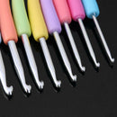 8pcs/set Soft Handle Colorful Aluminium Crochet Hooks Knitting Needles Kits