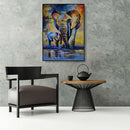 DIY Colorful Elephant Painting By Numbers Kit Canvas Oil Art Picture Craft
