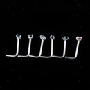 6 Pieces Stainless Steel L Shaped Nose Stud Rings Bar  20g
