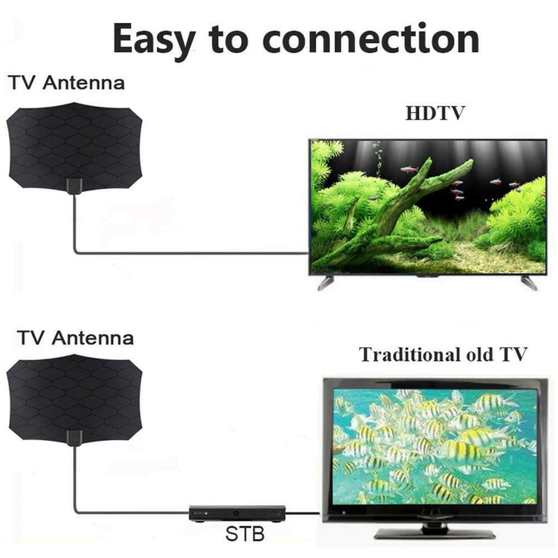 50 Miles Indoor Digital HDTV Antenna Signal Amplifier Booster TV Aerial