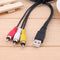 New 1.5M 5ft USB Male A to 3 RCA AV A/V TV Adapter Cord Cable Audio AV Cabl