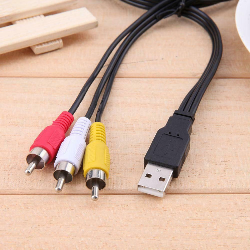 New 1.5M 5ft USB Male A to 3 RCA AV A/V TV Adapter Cord Cable Audio AV Cabl