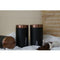 3pcs Tea Coffee Storage Canisters w/ Lid Kitchen Dry Nuts Space-saving Black