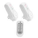 2pcs US Plug Power Outlet Light Switch Socket+1pc Wireless Remote Control