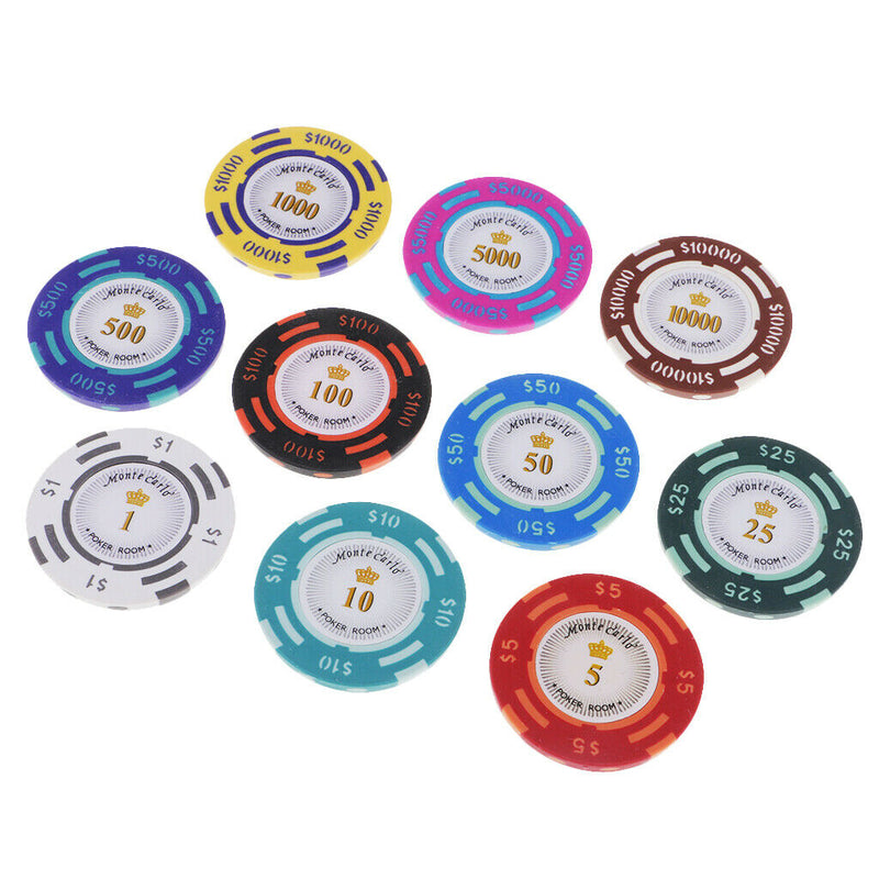 10pcs Clay Chips Games Coins Board Games Props Casino Style Games Party Bar