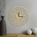 Polygonal Modern Geometric Wooden Wall Clock Cobweb Contemporary Style Cut