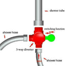3-Way Bathroom Chrome Diverter G1/2" T-adapter Valve for Shower Arm Mounted N3P1